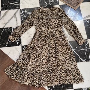 Kate Spade Metallic Silk Leopard Print Dress